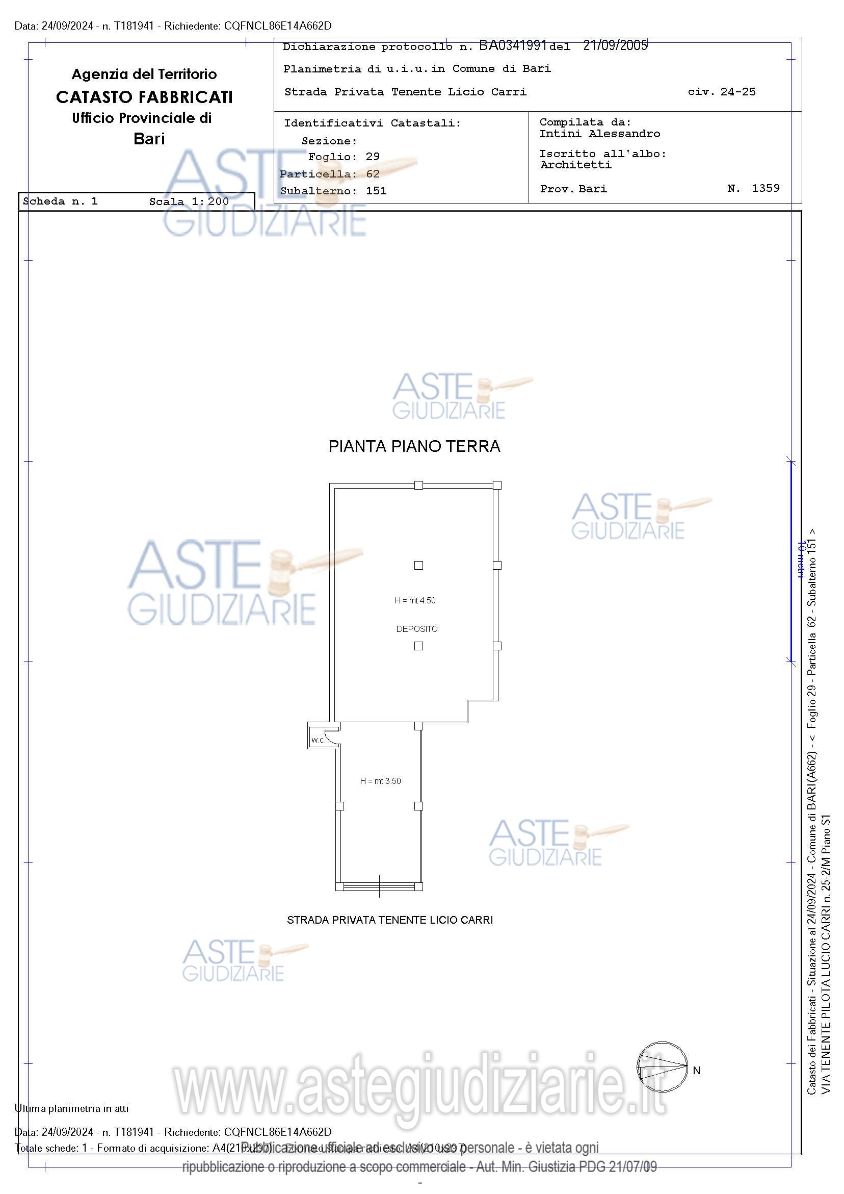 Planimetria del bene