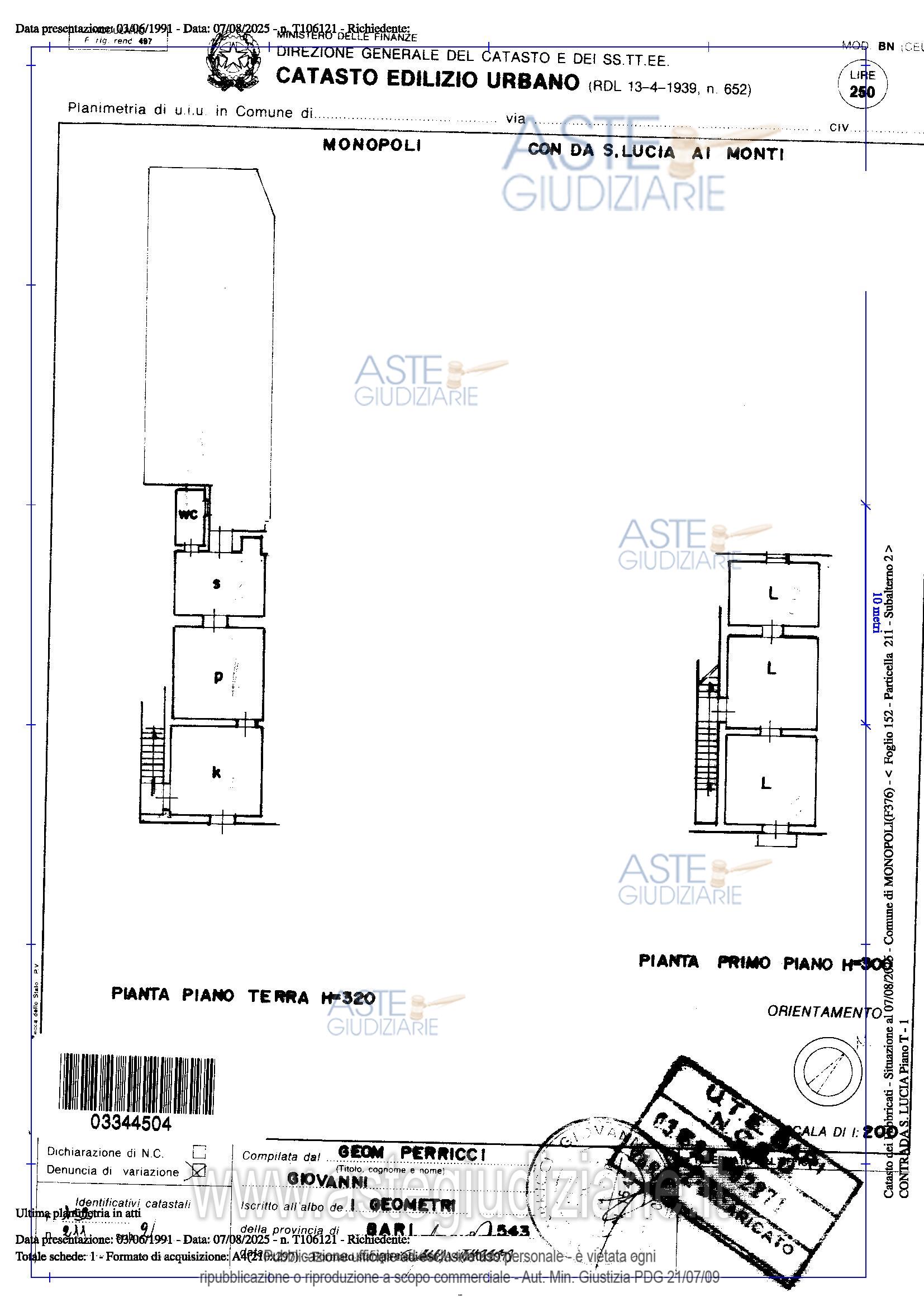 Planimetria del bene