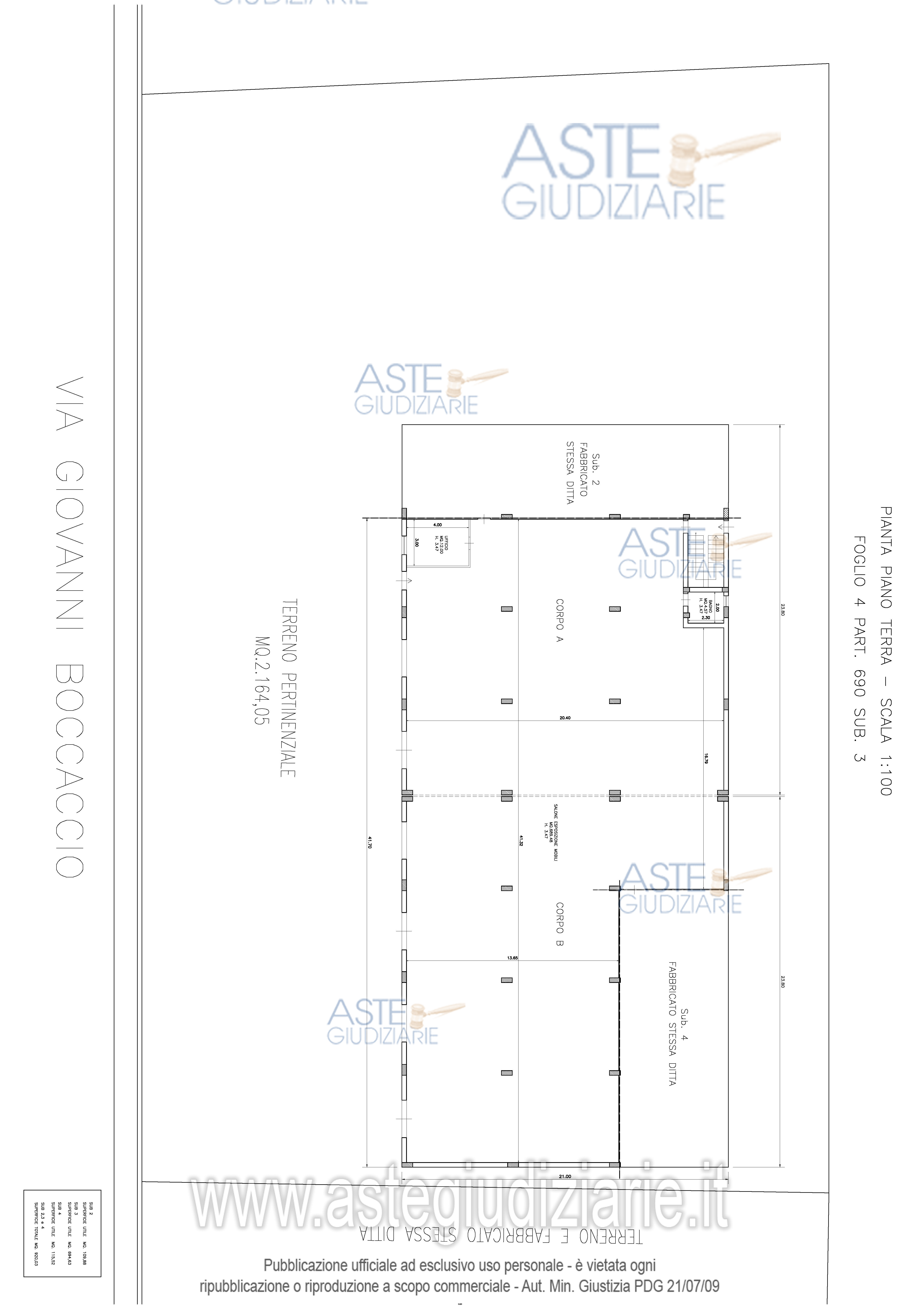 Planimetria del bene