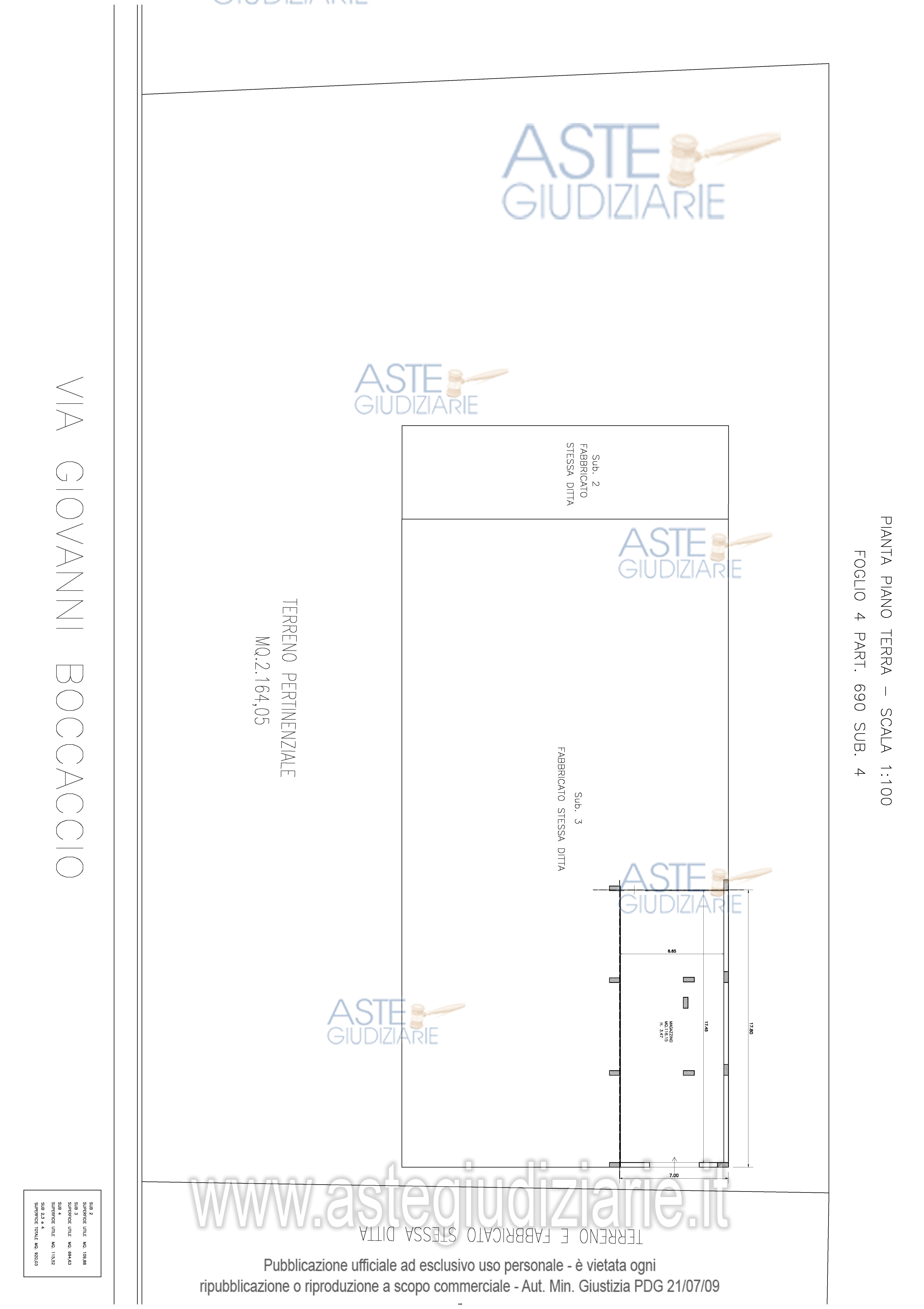 Planimetria del bene