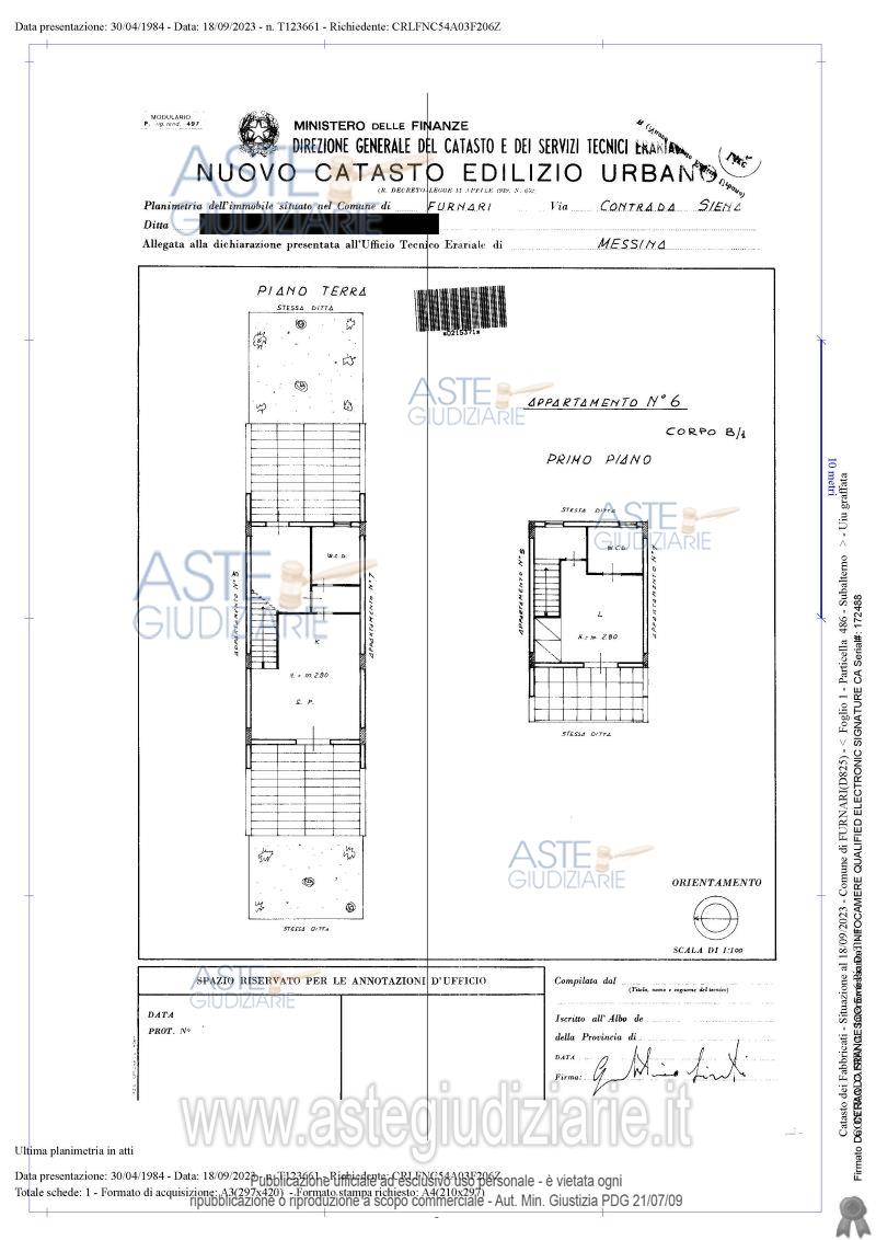 Planimetria del bene