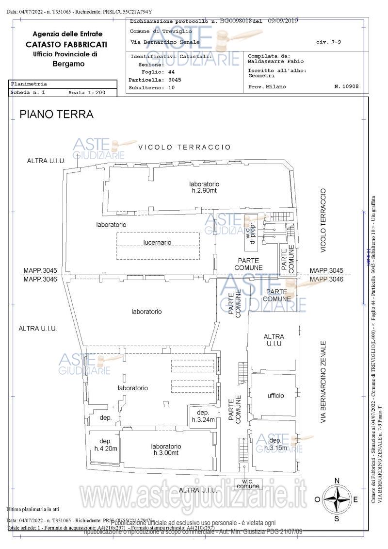 Planimetria del bene