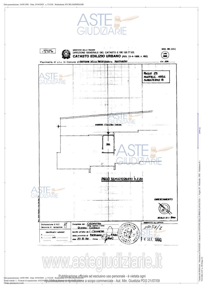 Planimetria del bene