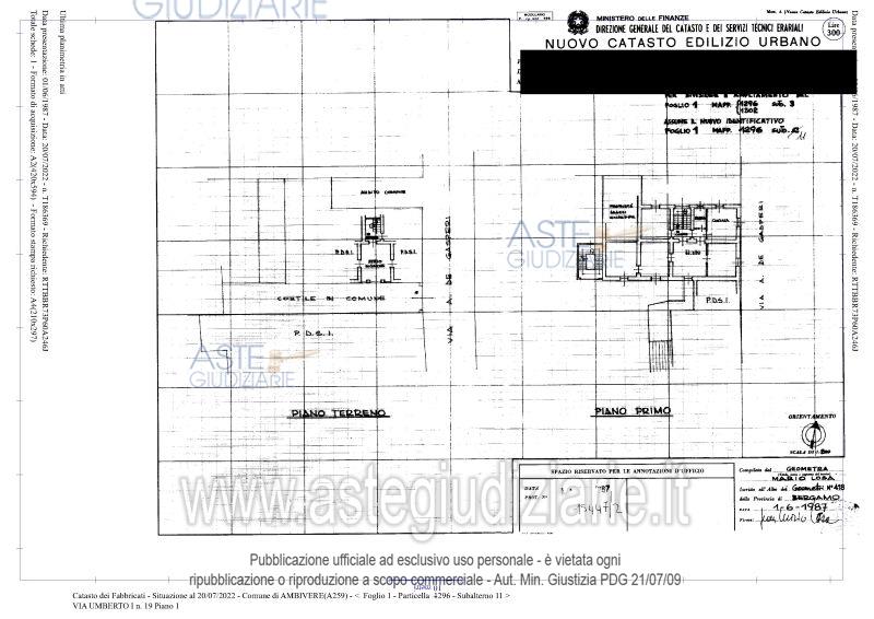 Planimetria del bene