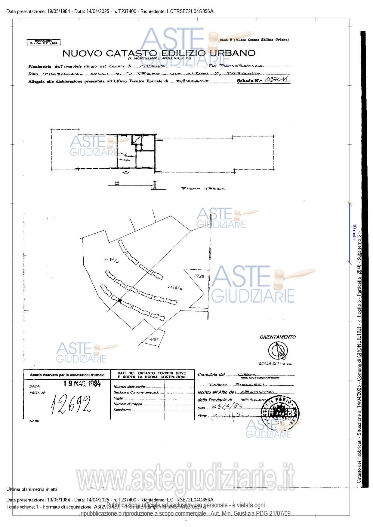 Planimetria del bene