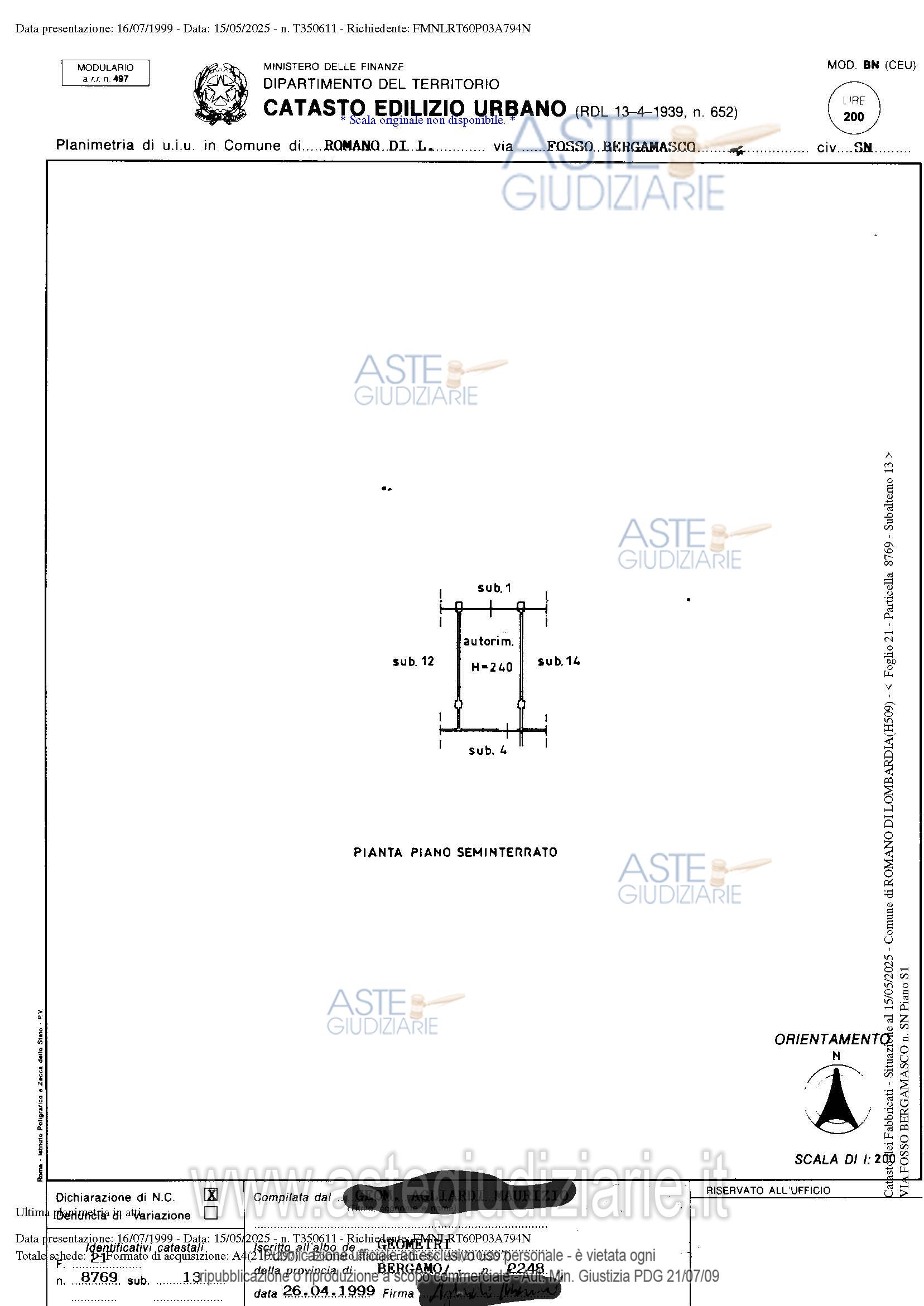 Planimetria del bene