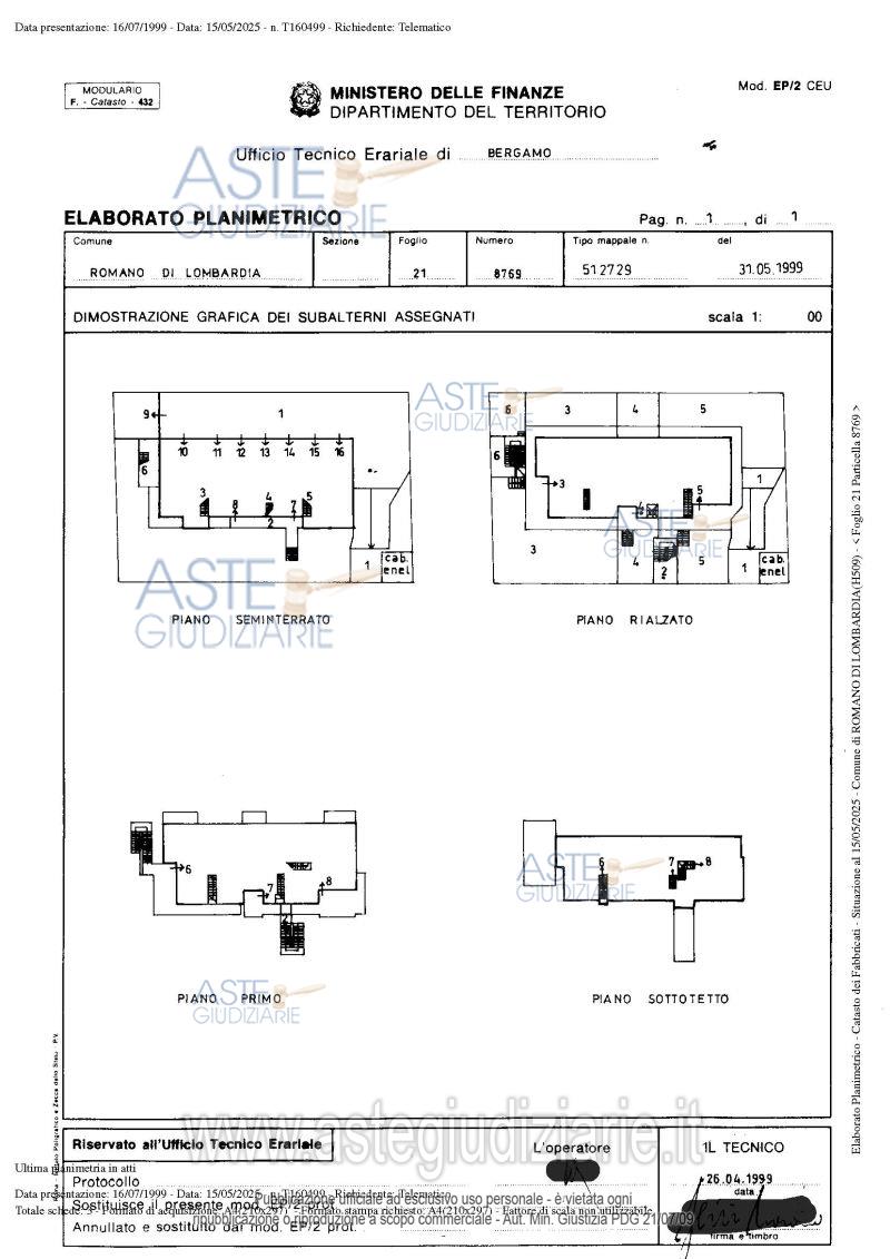 Planimetria del bene
