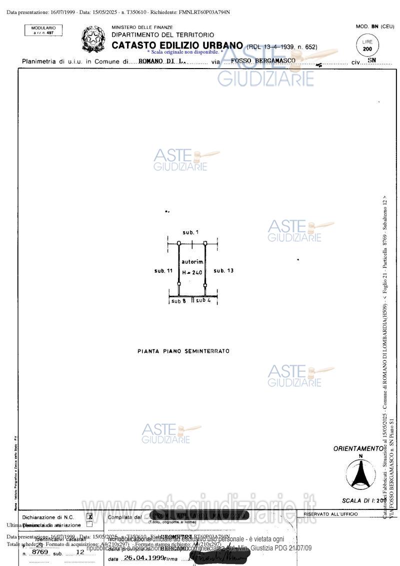 Planimetria del bene