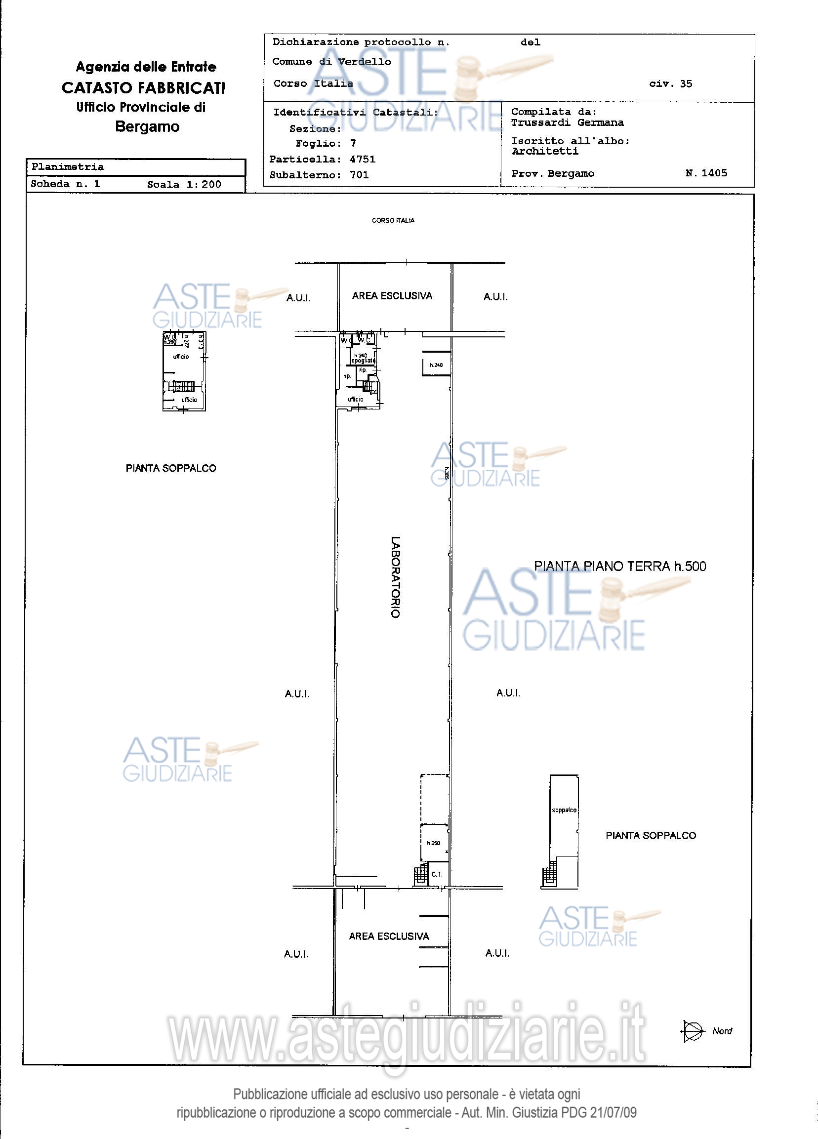 Planimetria del bene