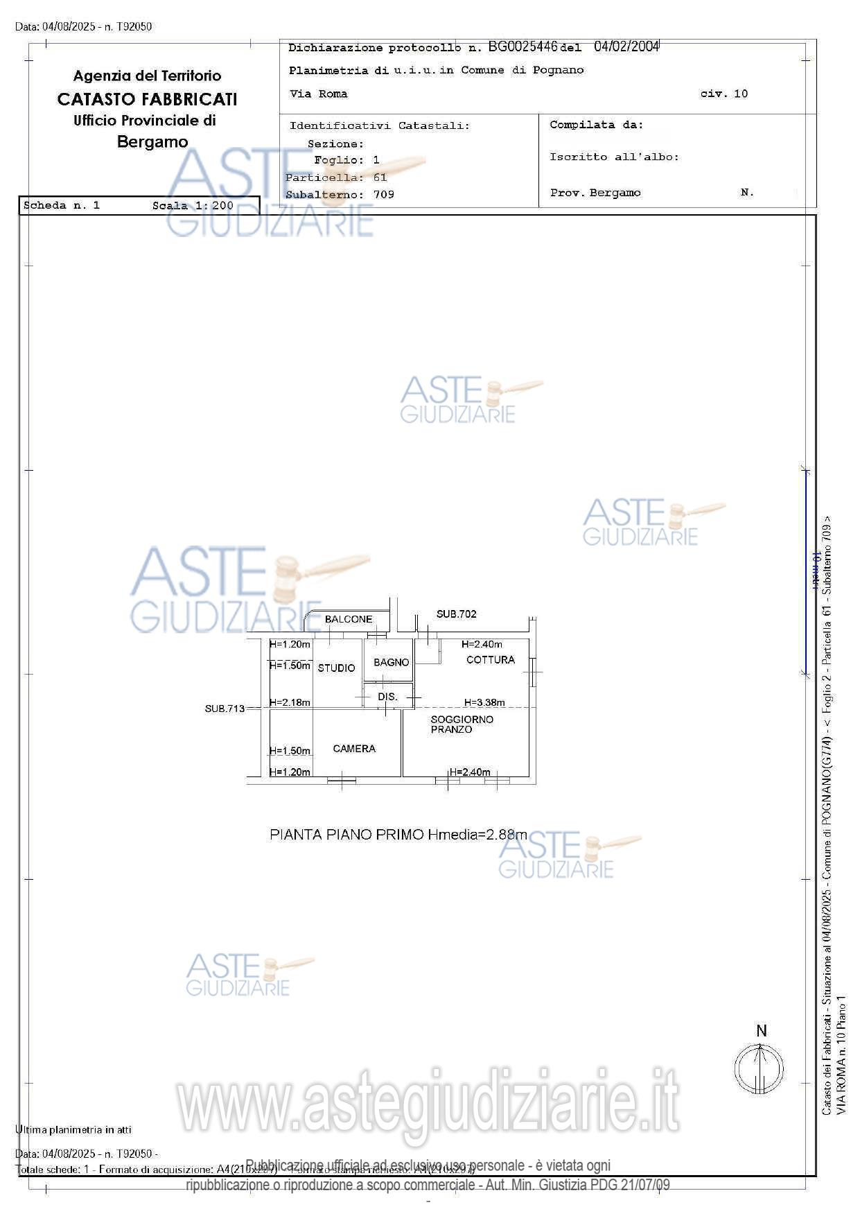 Planimetria del bene