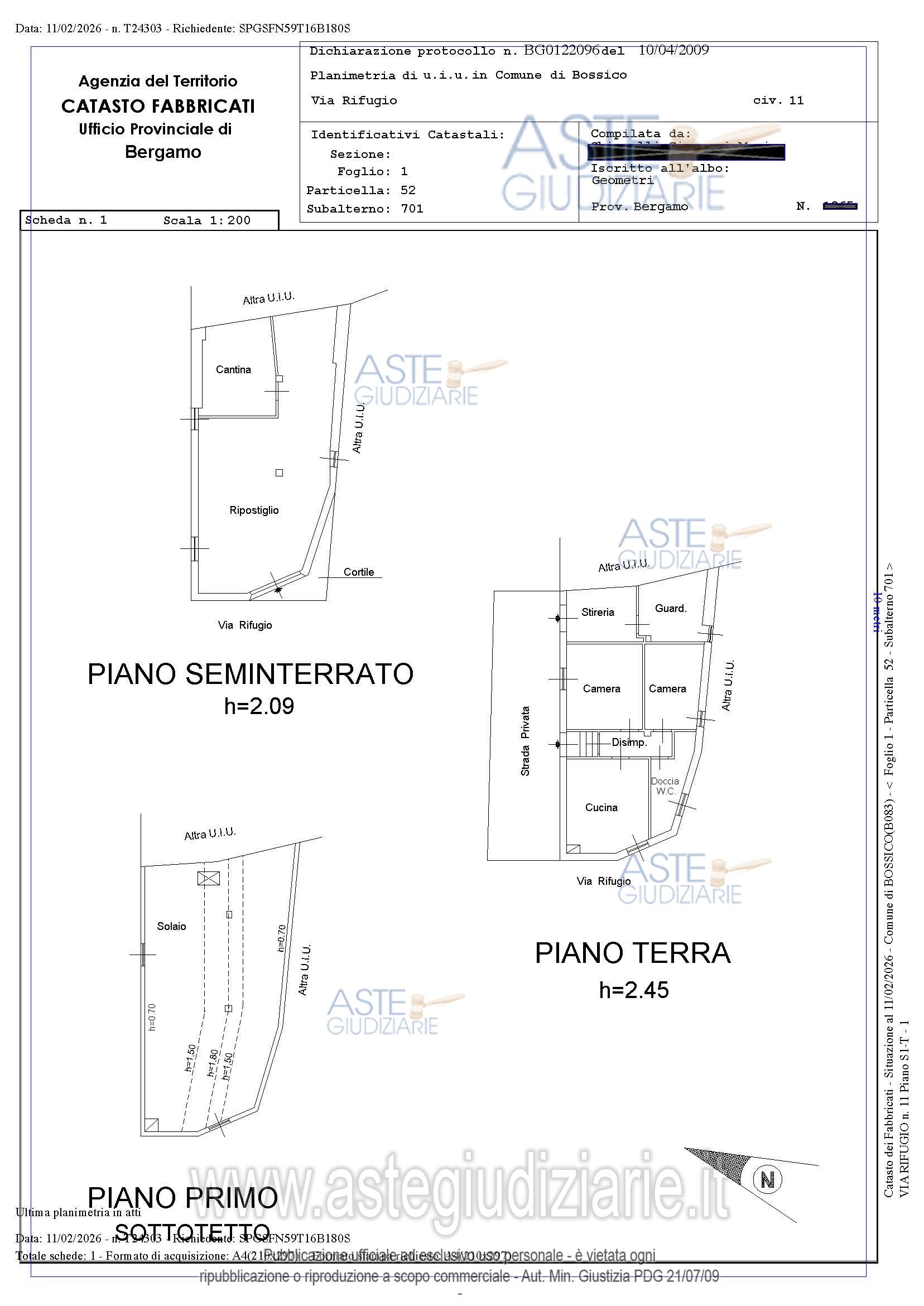 Planimetria del bene