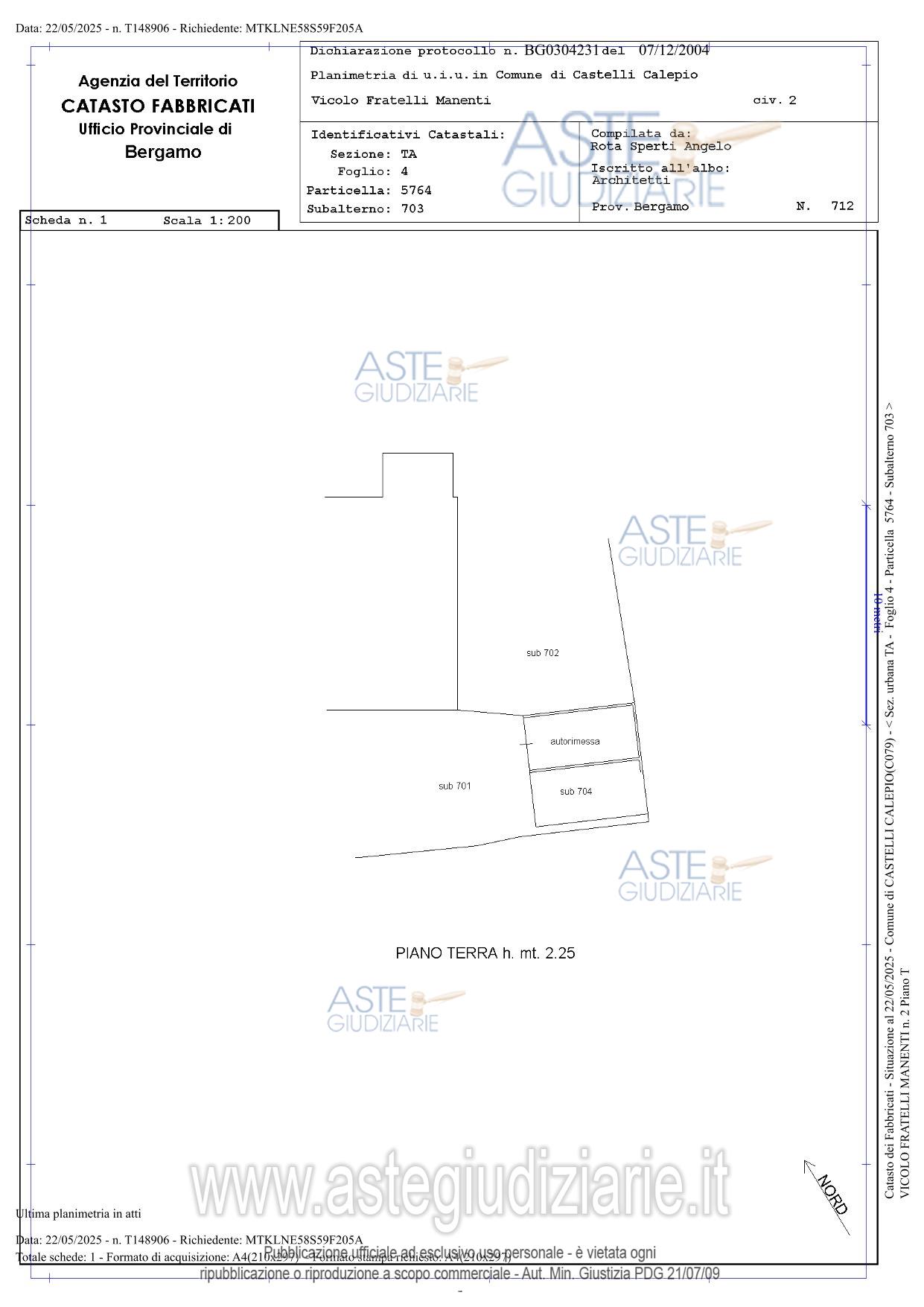 Planimetria del bene