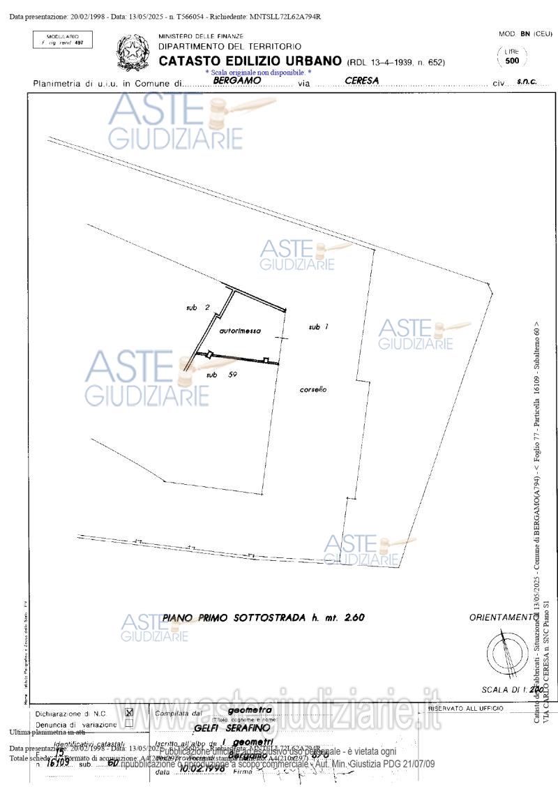 Planimetria del bene