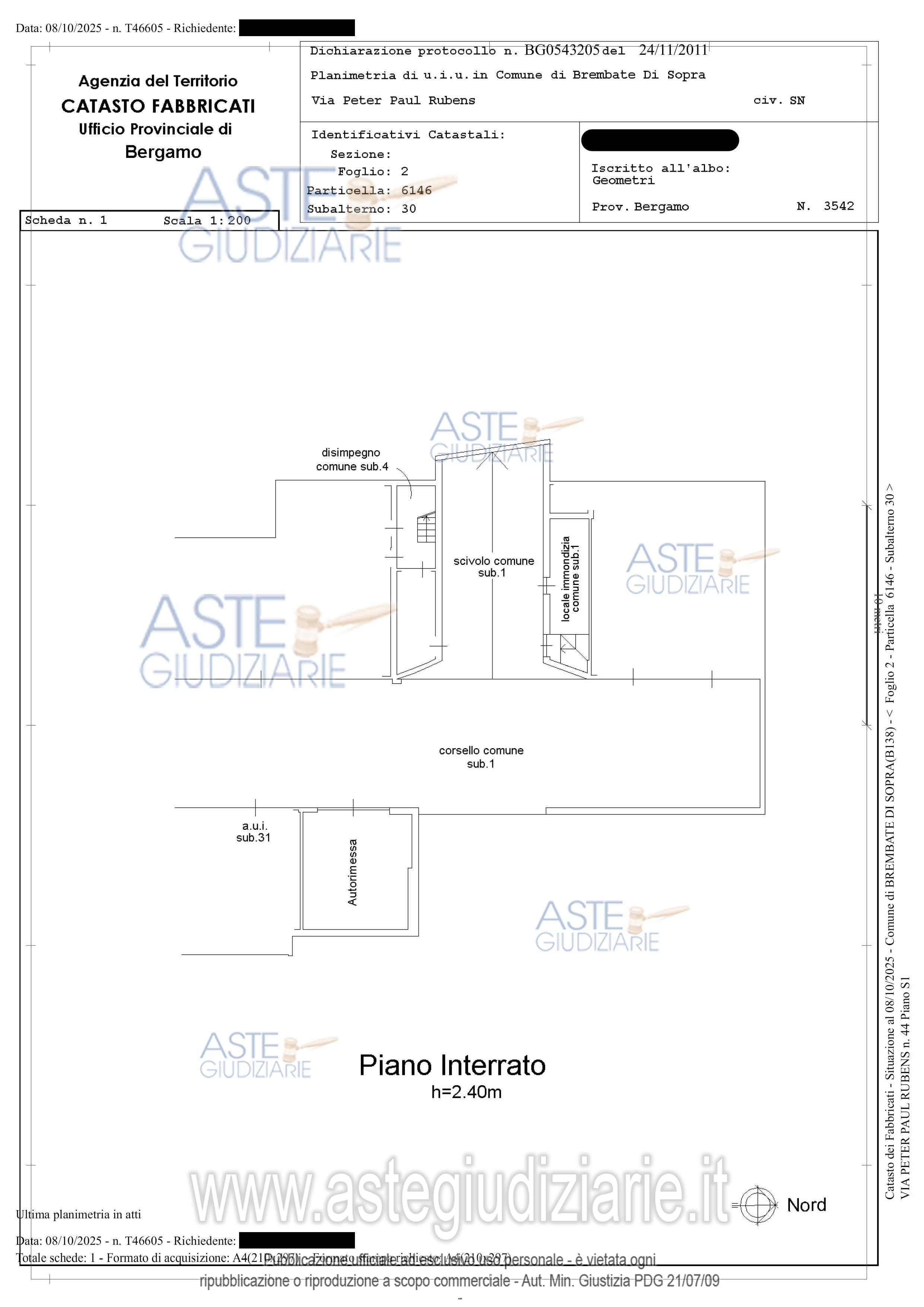 Planimetria del bene