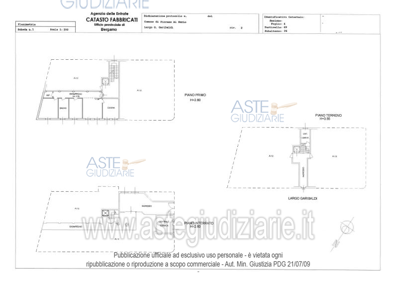 Planimetria del bene