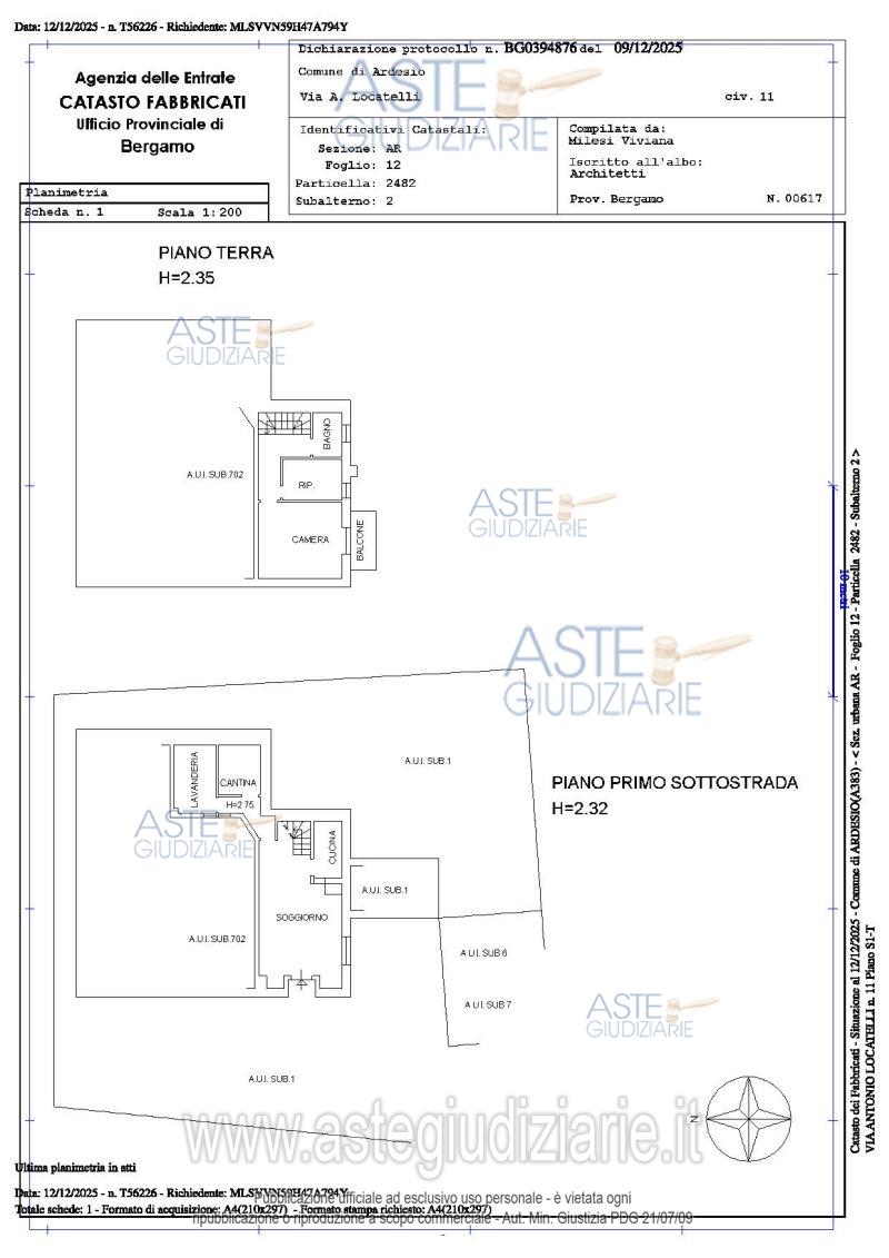 Planimetria del bene
