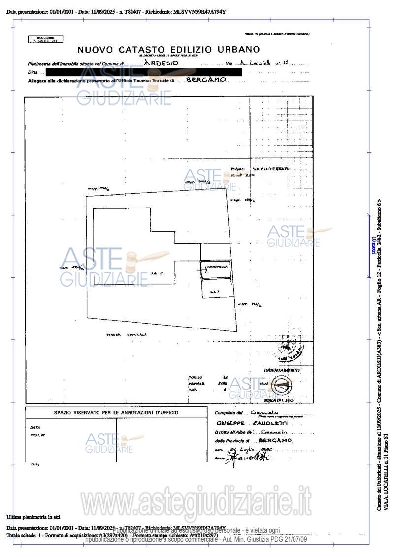 Planimetria del bene