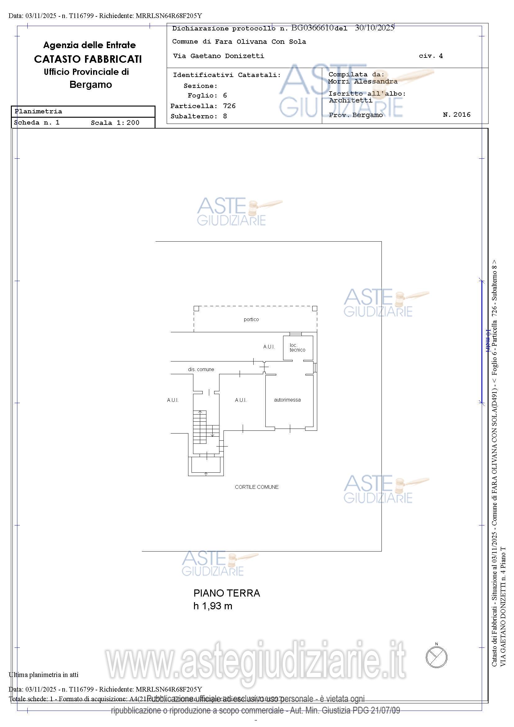 Planimetria del bene