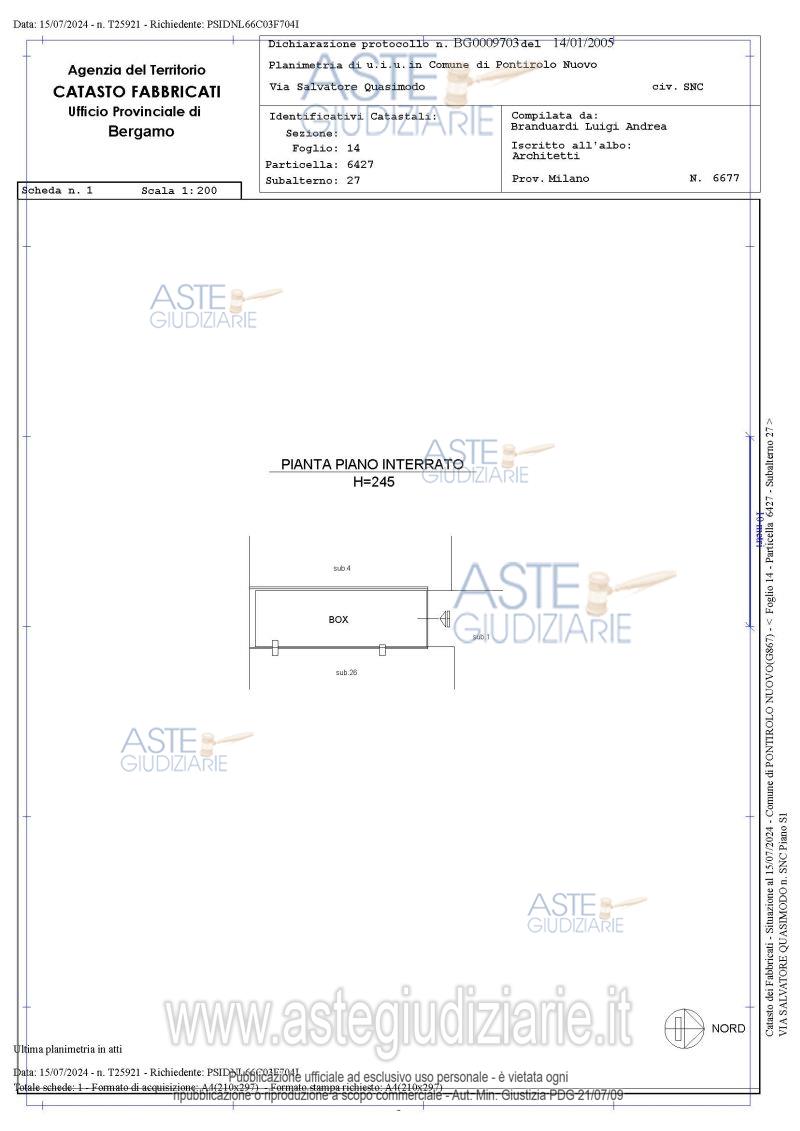 Planimetria del bene