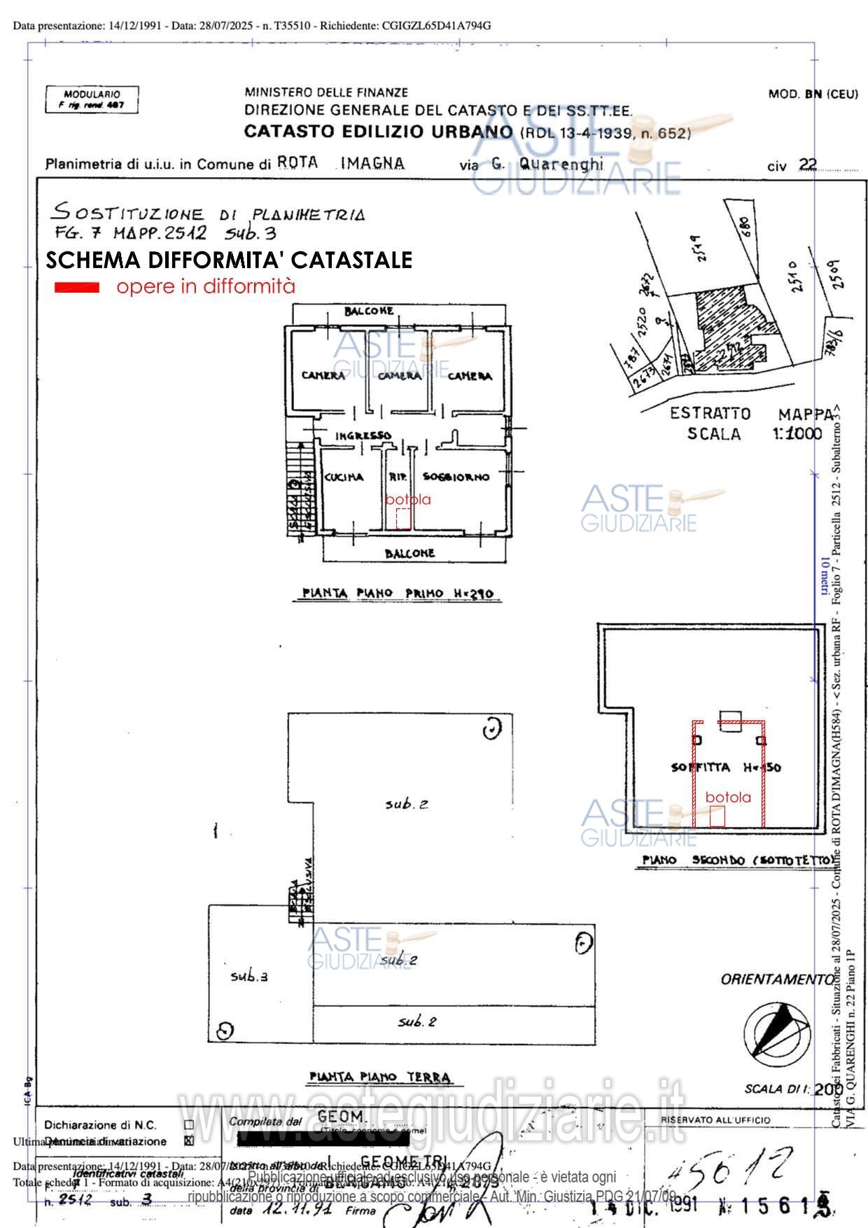 Planimetria del bene