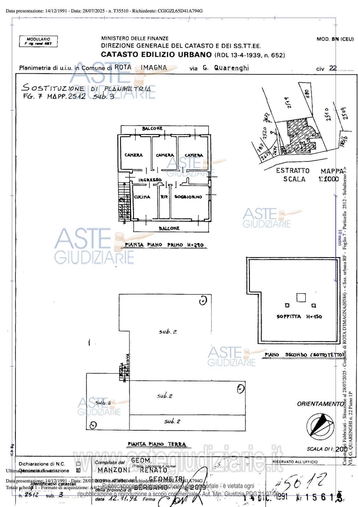 Planimetria del bene