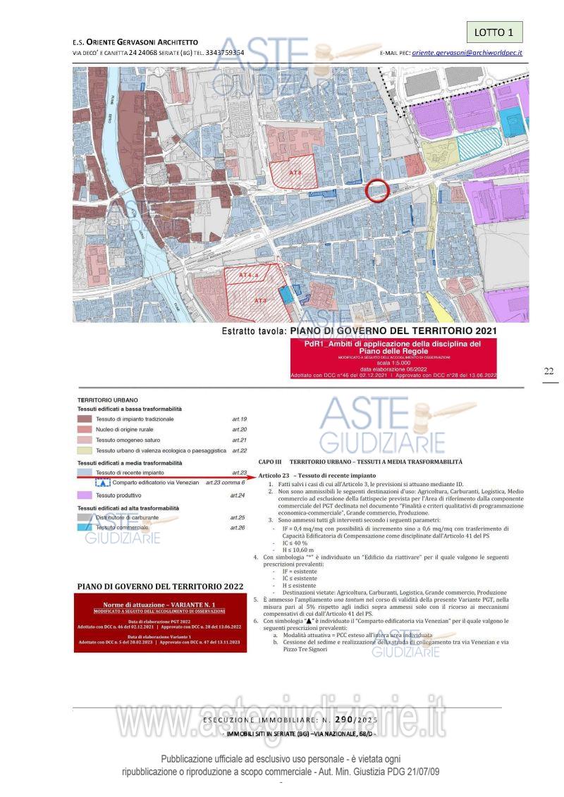 Planimetria del bene