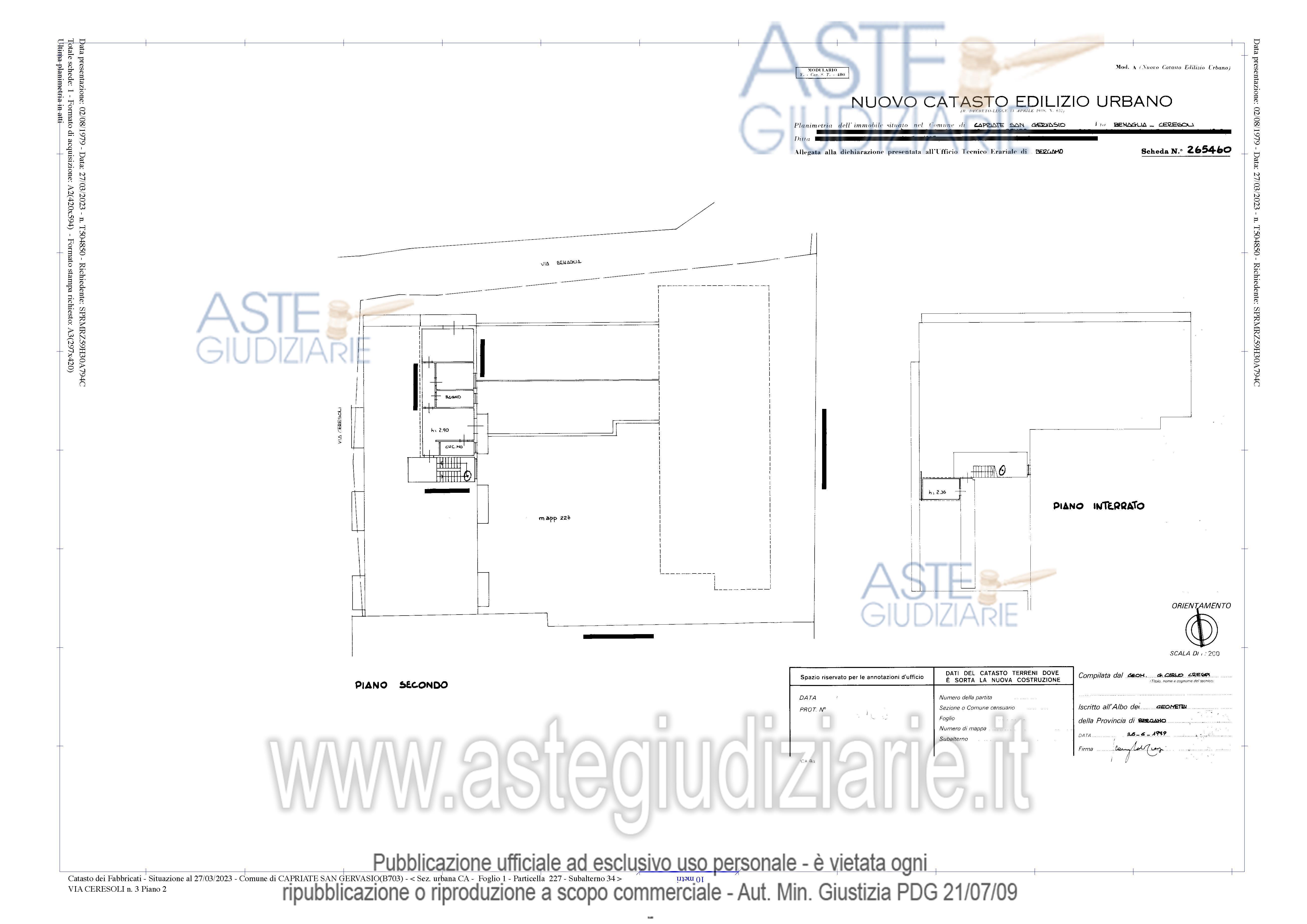 Planimetria del bene