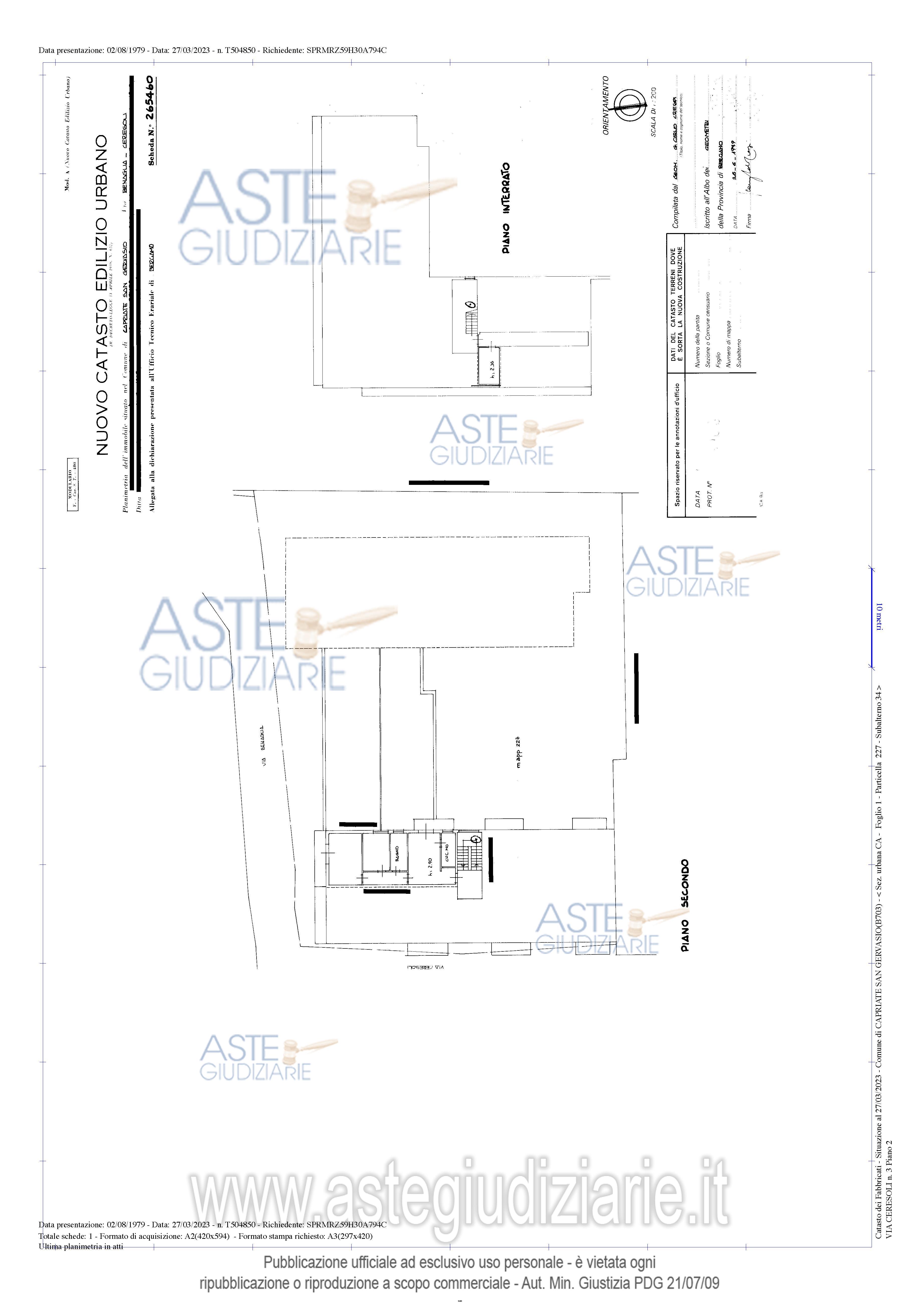 Planimetria del bene