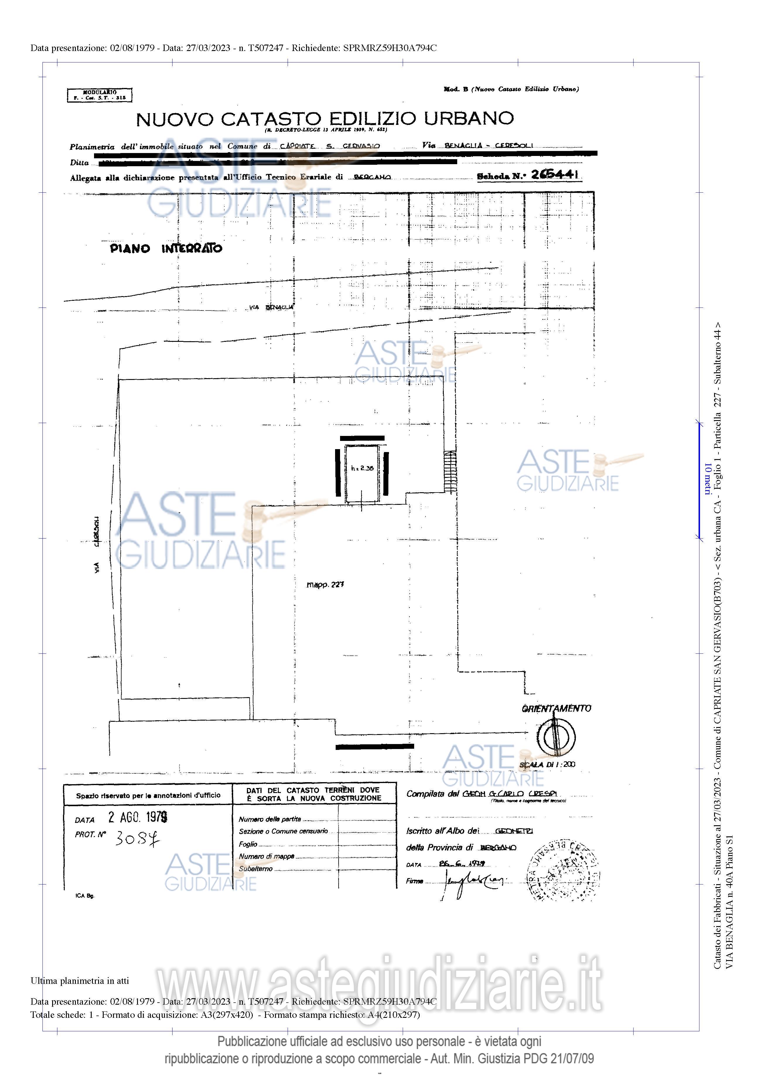 Planimetria del bene