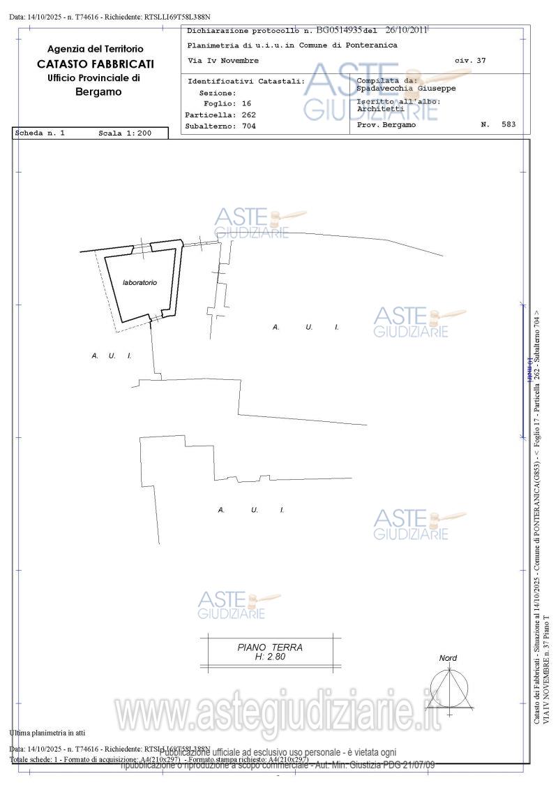 Planimetria del bene
