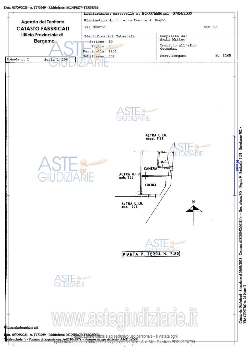 Planimetria del bene
