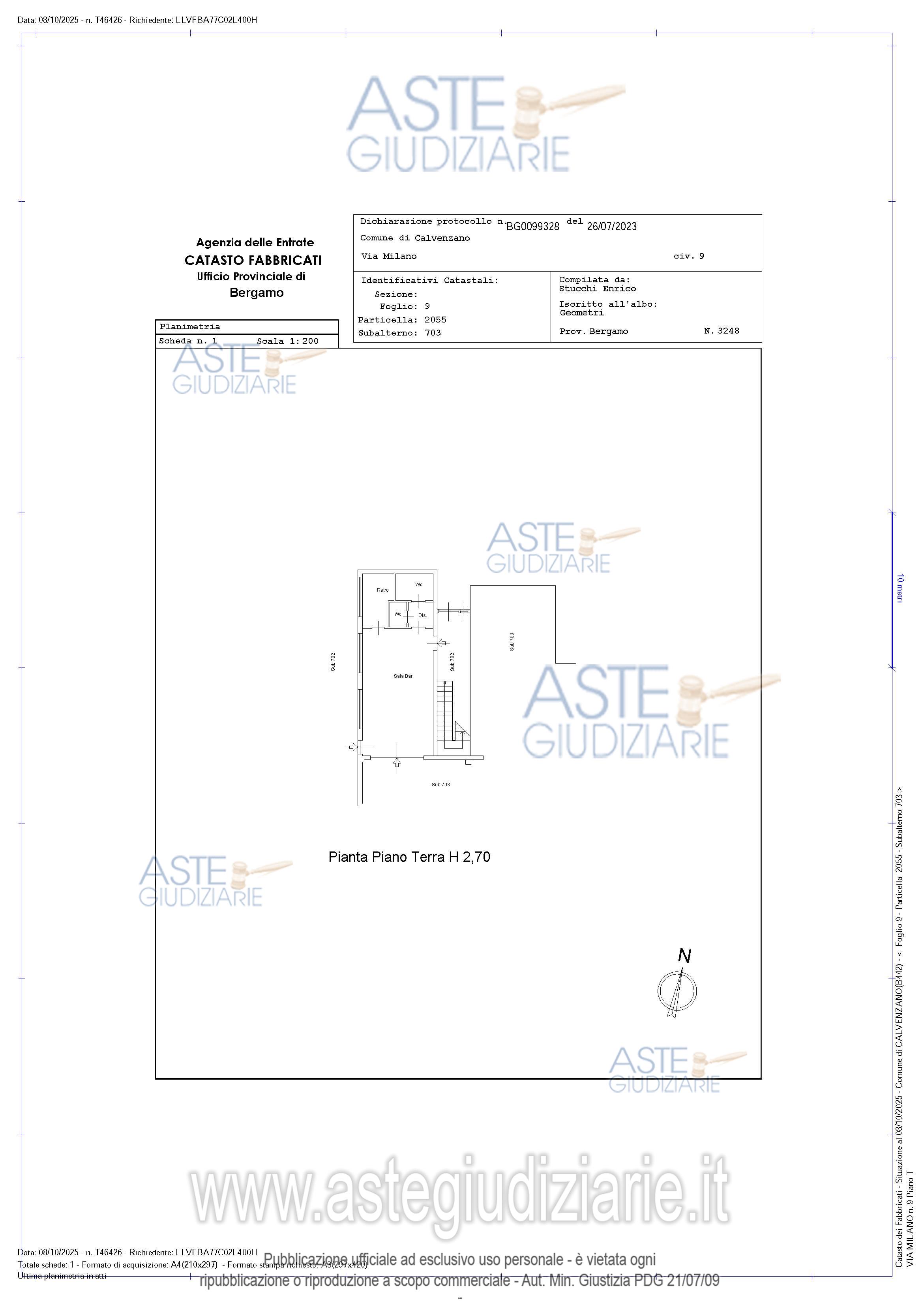 Planimetria del bene