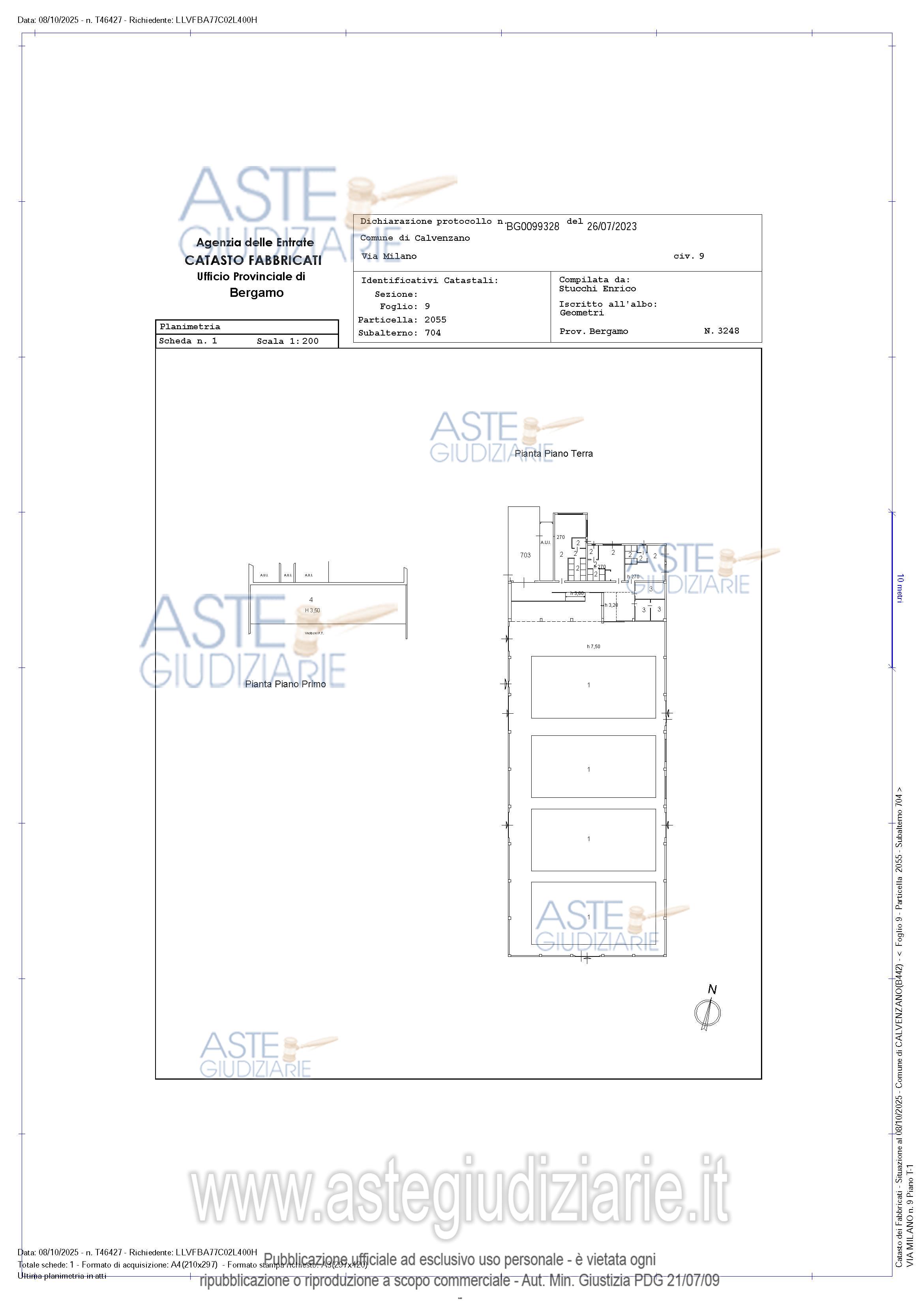Planimetria del bene