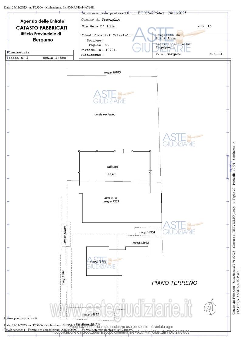 Planimetria del bene