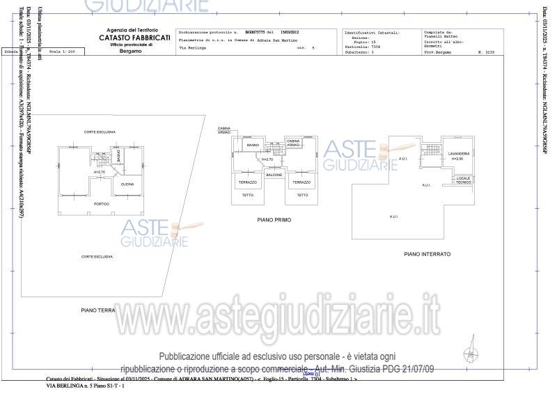 Planimetria del bene