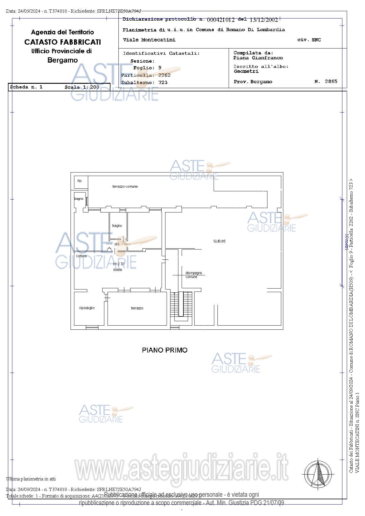 Planimetria del bene