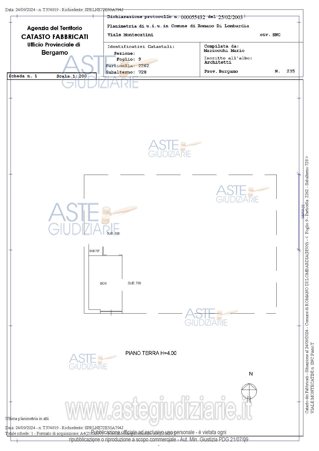 Planimetria del bene