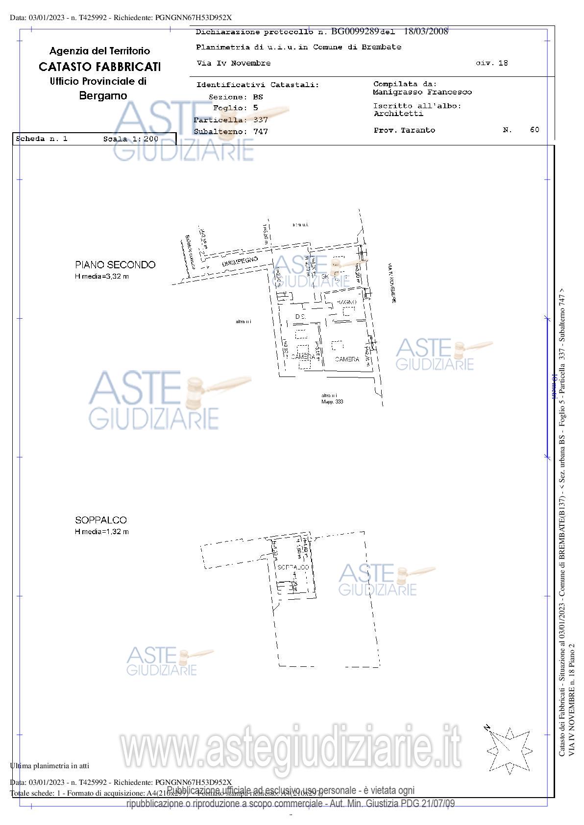 Planimetria del bene