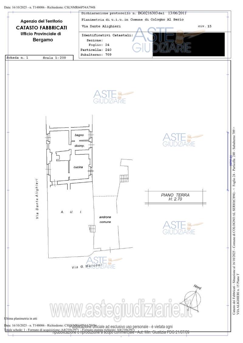 Planimetria del bene