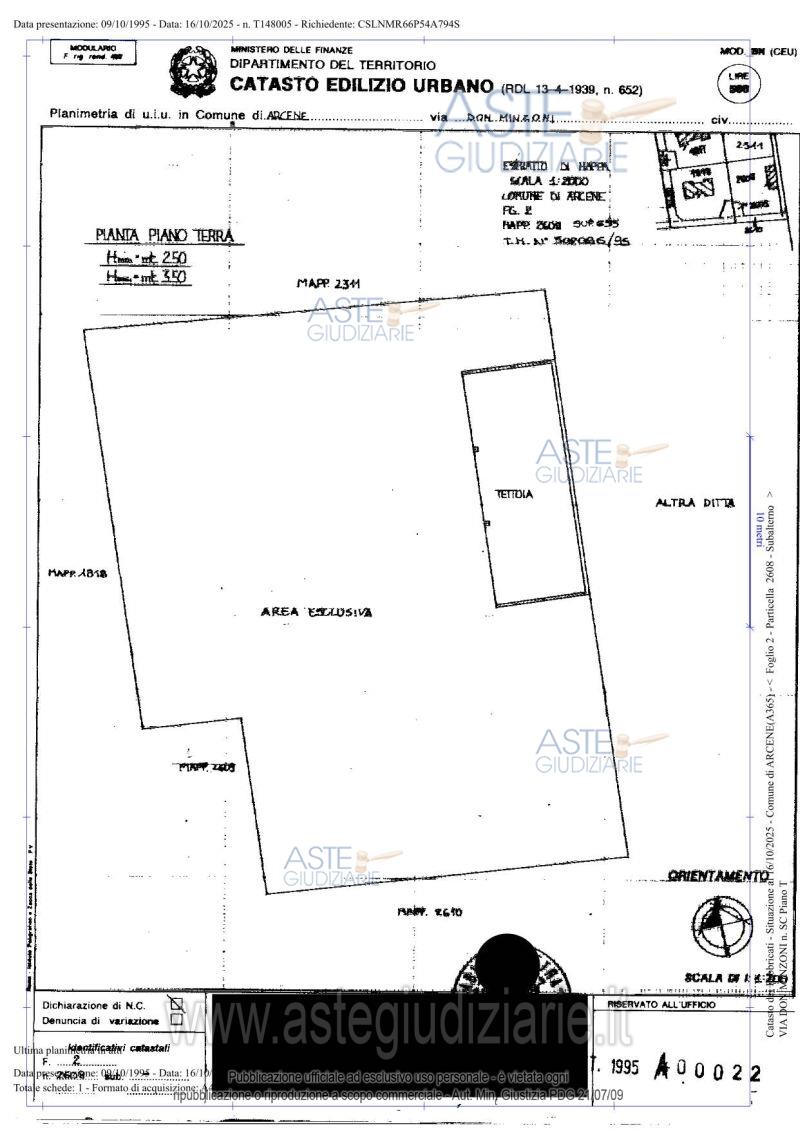 Planimetria del bene