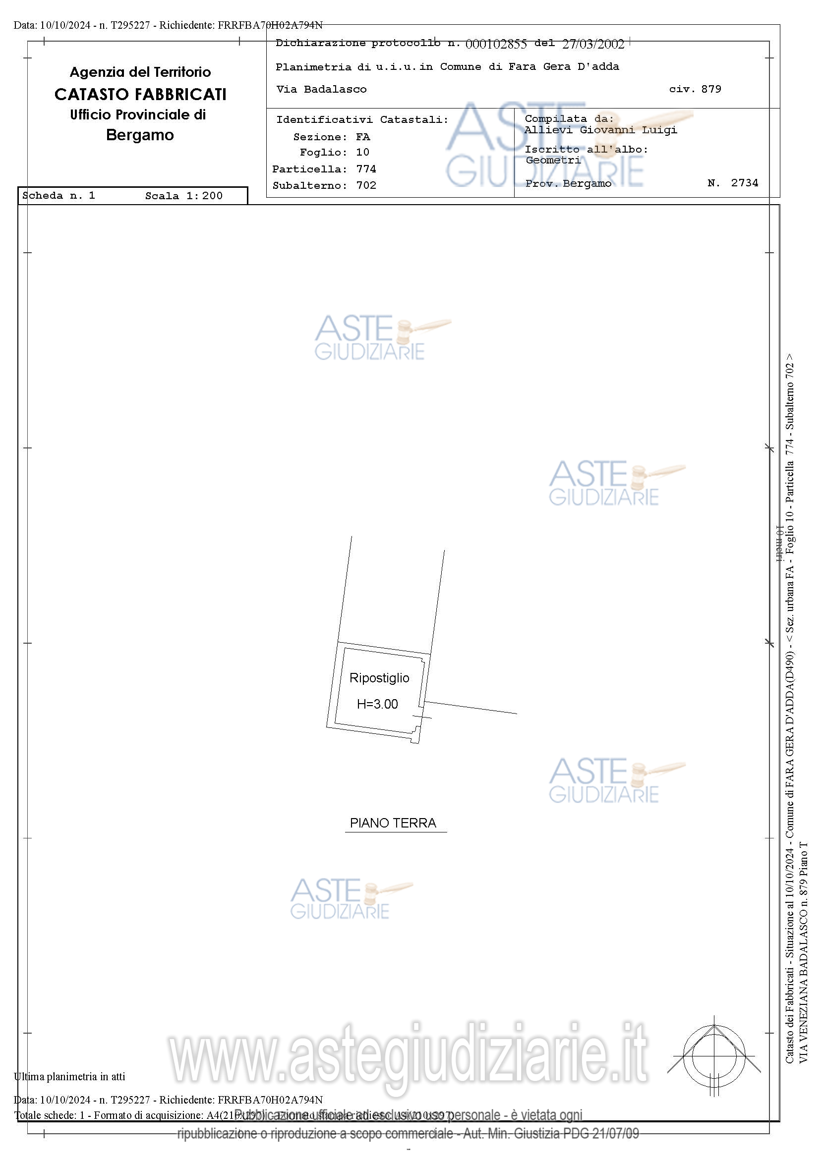 Planimetria del bene