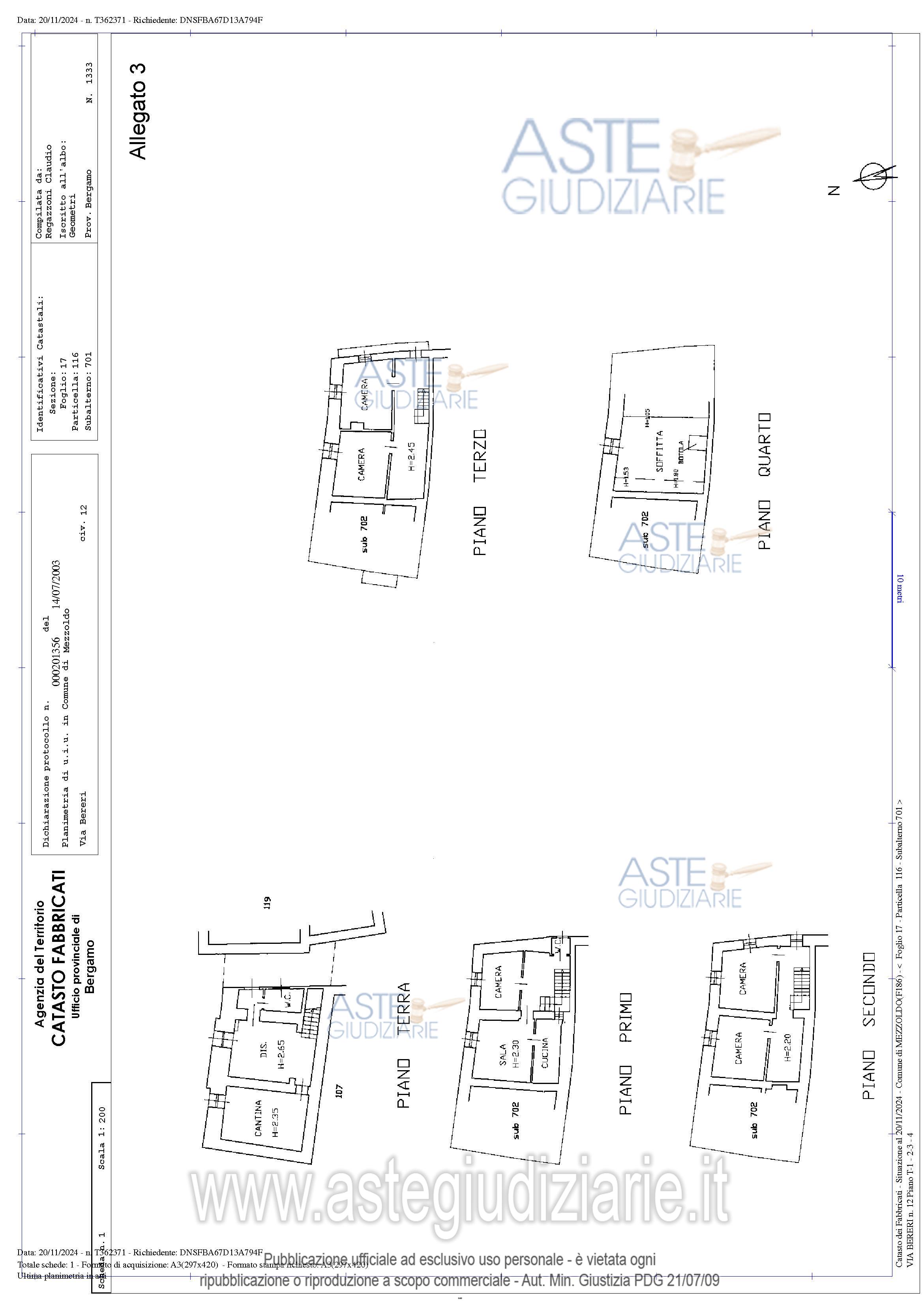 Planimetria del bene