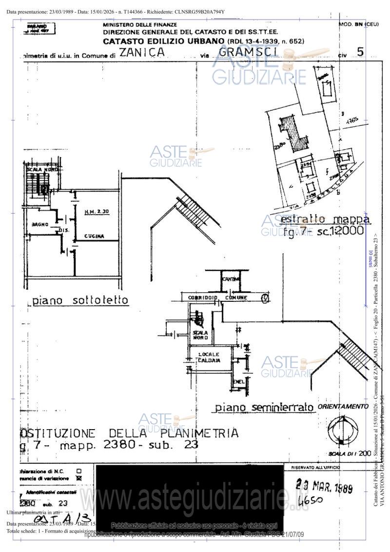 Planimetria del bene