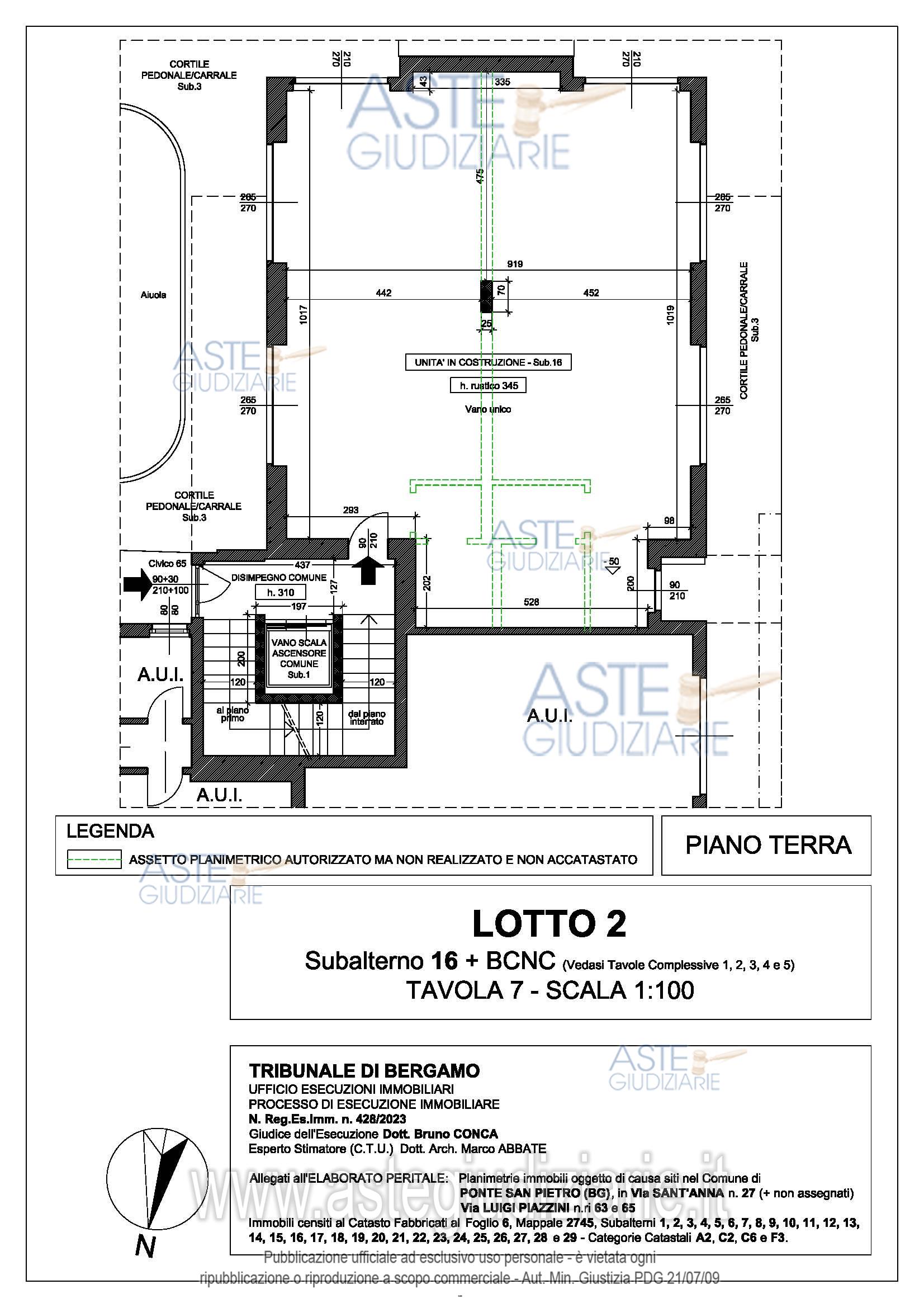 Planimetria del bene