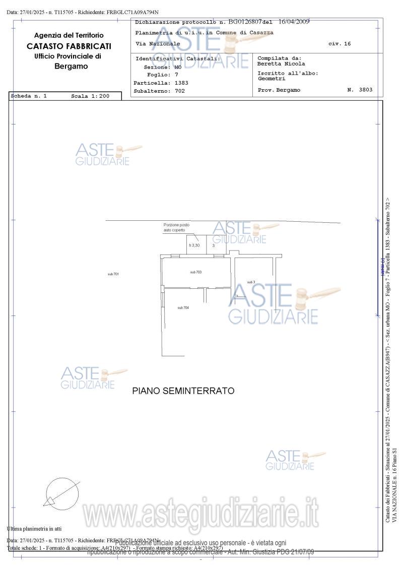 Planimetria del bene