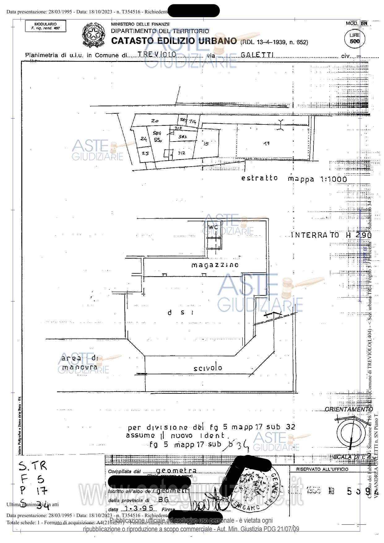 Planimetria del bene