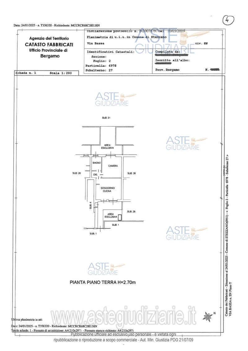 Planimetria del bene