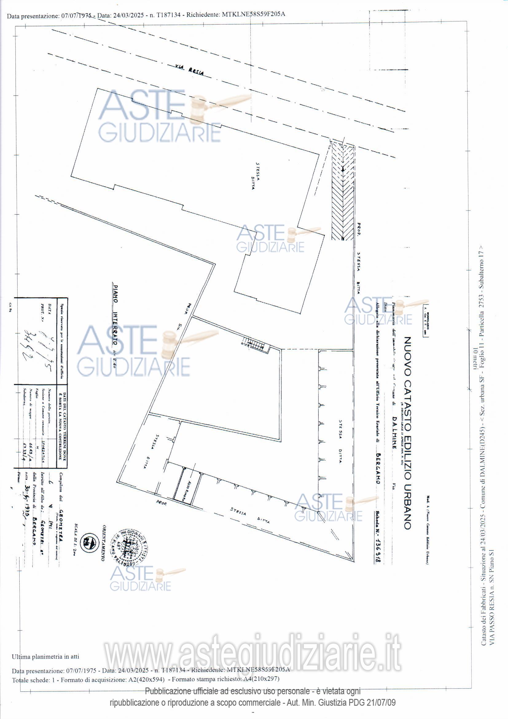 Planimetria del bene