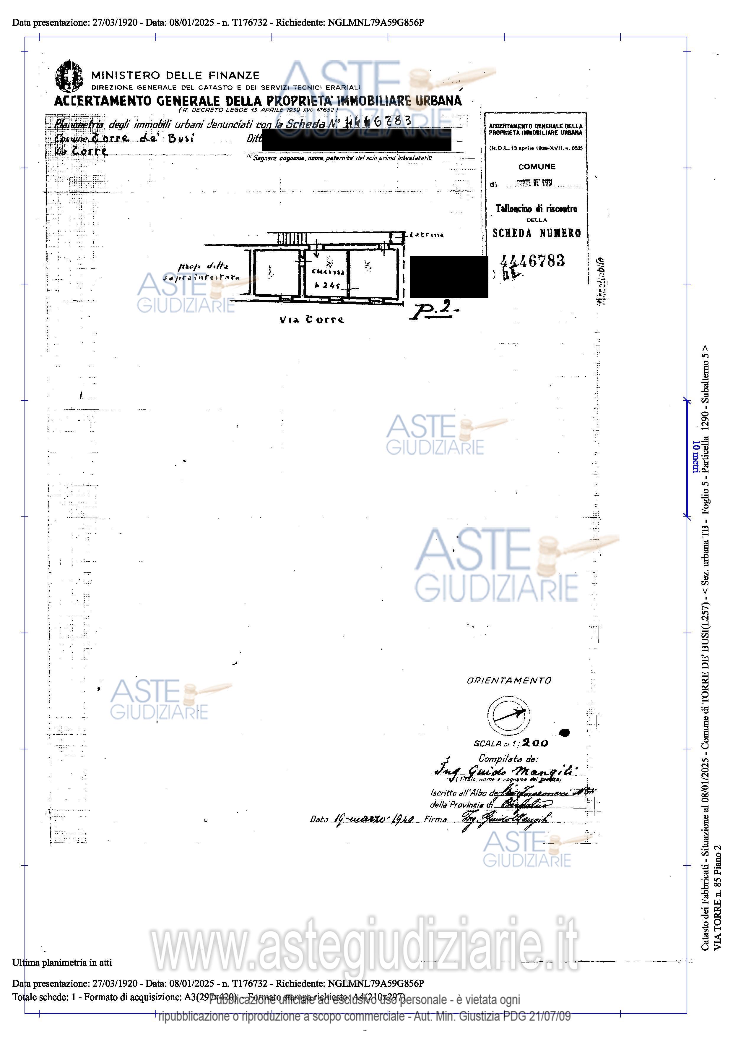 Planimetria del bene