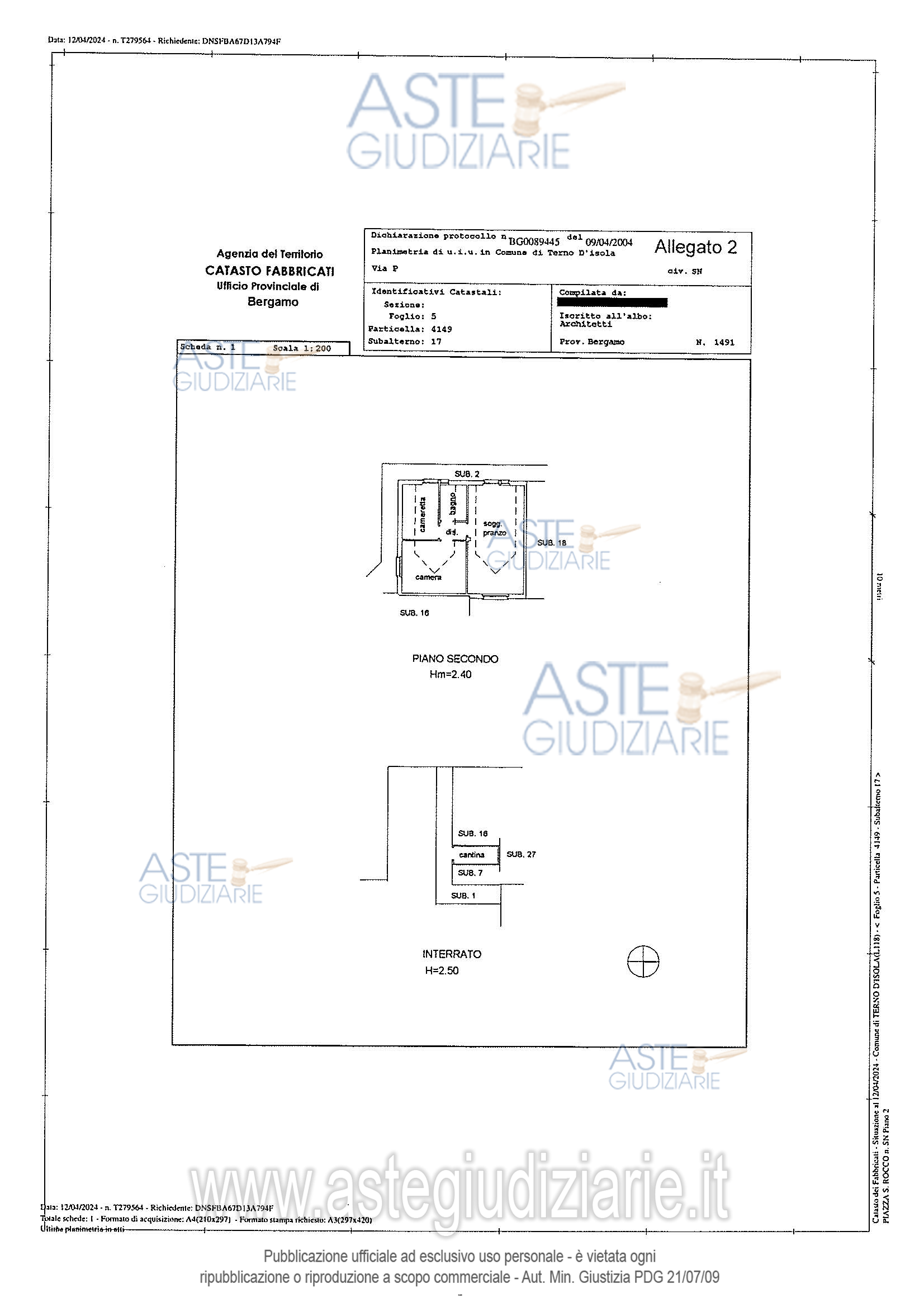 Planimetria del bene